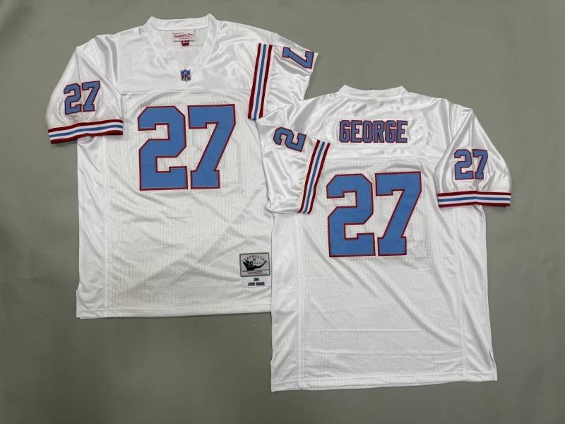 Men 2025 Tennessee Titans #27 George white Throwback Limited NFL Jersey style 001